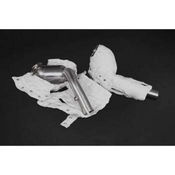Downpipe in acciaio inox con catalizzatori sportivi e protezione termica Capristo Ferrari Portofino 2017-2020 02FE08303009