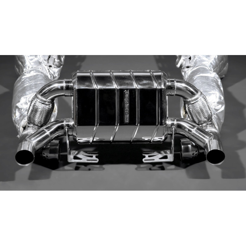 Komplett-Abgasanlage aus Edelstahl mit Klappe und Katalysatoren mit 250 Zellen Capristo Ferrari F430 Scuderia/16M 2007-2010