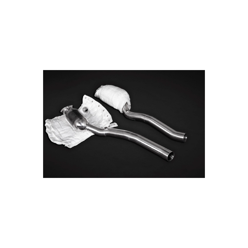 Downpipe aus Edelstahl mit Sportkatalysatoren und Hitzeschutz Capristo Ferrari F12 tdf 2015-2017 02FE03703014