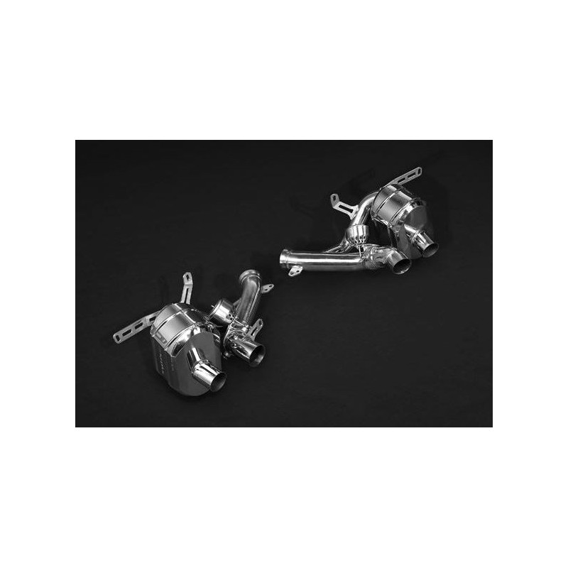 Sistema de escape completo de acero inoxidable con válvula Capristo Ferrari F12 2012-2017 02FE03703001KS