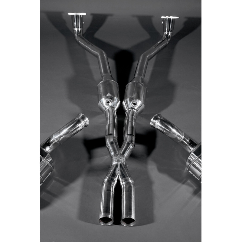 Catalizzatori sportivi 250 celle in acciaio inox con tubo X-Pipe e protezione termica Capristo Ferrari California 30 2013-2014